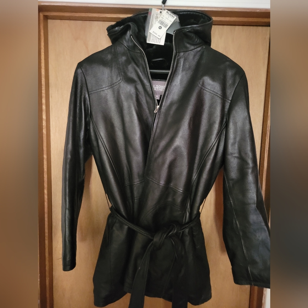 Wilsons Leather Black Leather Coat XL